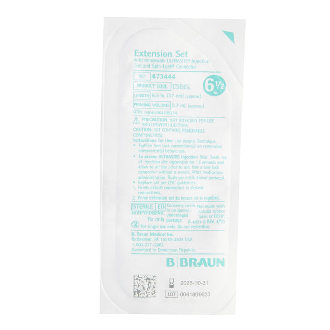 B. Braun Medical | IV Extension Set Standard Bore 6 Inch Tubing Without Filter | 473444-100