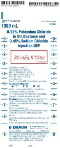 Replacement Preparation Potassium Chloride / Dextrose 5% / Sodium Chloride 0.45% 30 mEq / 1,000 mL IV Solution Flexible Bag 1,000 mL L6360