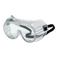 Safety Goggles Perforated Frame Anti-scratch Coating Clear Tint Polycarbonate Lens Clear Frame Elastic Strap One Size Fits Most 2220