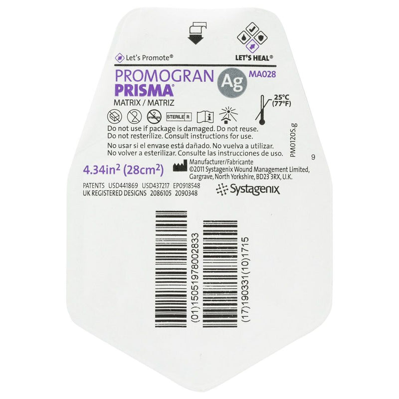 Silver Collagen Dressing 3M Promogran Prisma™ Matrix 4-3/10 Square Inch Hexagon Sterile MA028-10