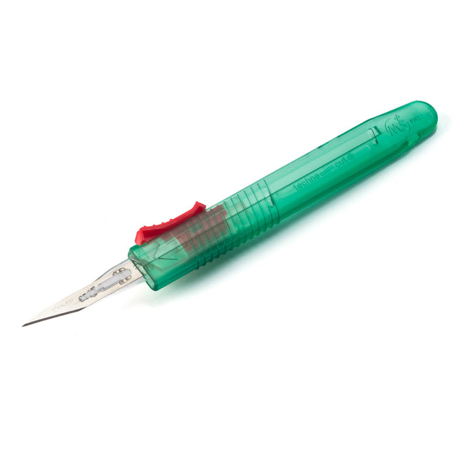 MYCO Medical | Safety Scalpel Technocut No. 11 Stainless Steel / Plastic Nonslip Grip Handle Sterile Disposable | 6008TR-11