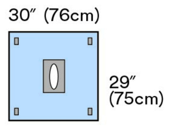 3M | Steri-Drape Adhesive Aperture Drape, 29" x 29", Absorbent Impervious Material, Oval Adhesive Aperture | 9029-4
