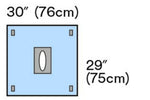 Steri-Drape Adhesive Aperture Drape, 29" x 29", Absorbent Impervious Material, Oval Adhesive Aperture 9029-4