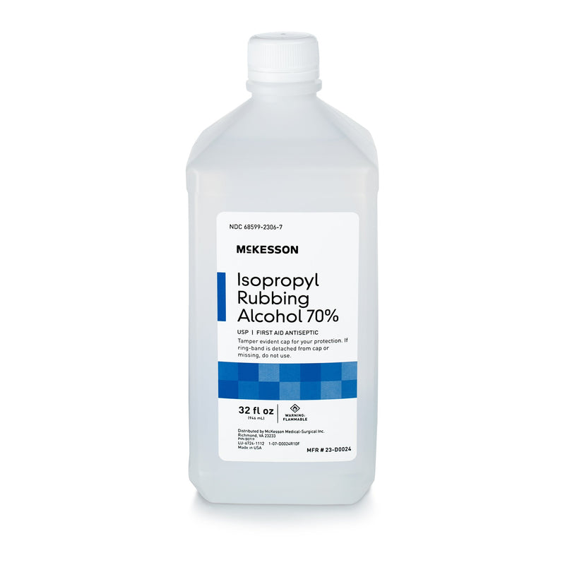 McKesson Antiseptic Topical Rubbing Alcohol 70% - Liquid Bottle 23-D0024