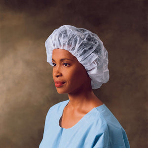 Bouffant Cap White Elastic Closure 69083-100