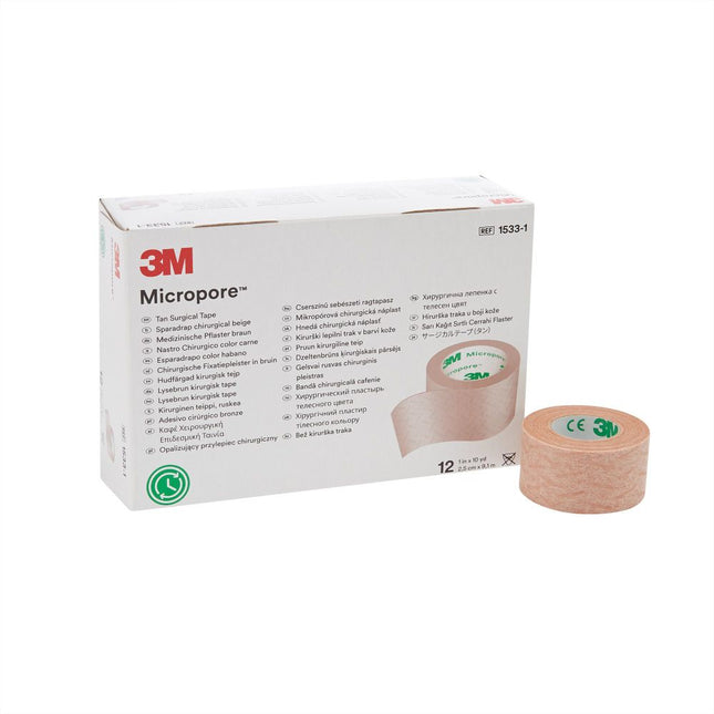 3M | Paper Surgical Tape, Tan, 1" x 10 yds | 1533-1-12