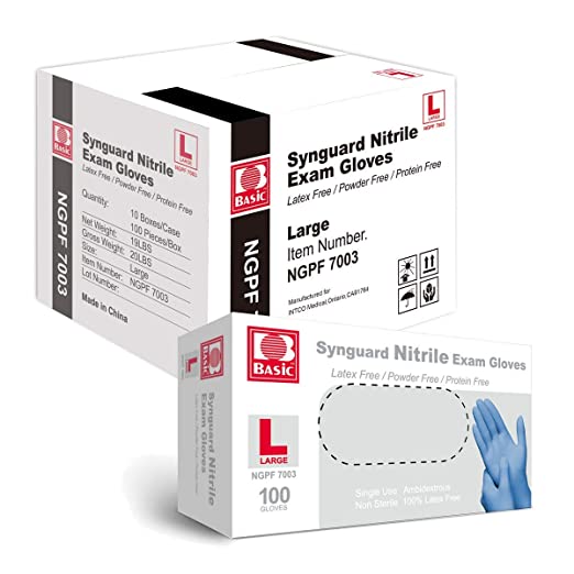 Medical Nitrile Exam Gloves, 5 mil black gloves NGPF 1046-CS
