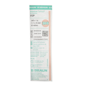 Peripheral IV Catheter Introcan Safety 20 Gauge 1 Inch Sliding Safety Needle 4252543-02-50