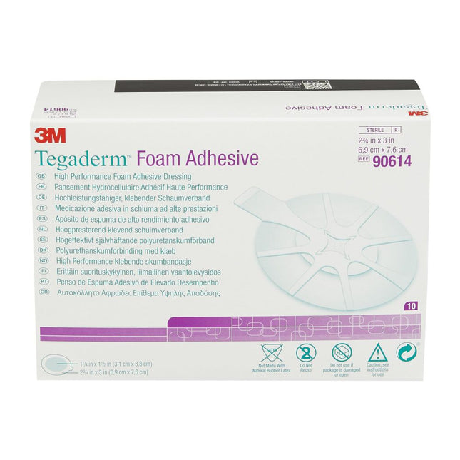 3M | Foam Adhesive Dressing, Mini Oval, 2 ¾" x 3" | 90614-10