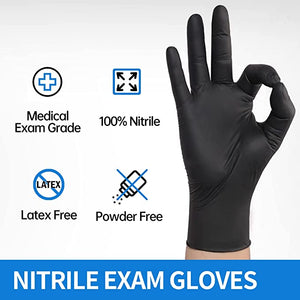 Medical Nitrile Exam Gloves, 5 mil black gloves NGPF 1046