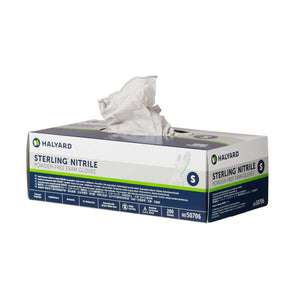 Exam Glove STERLING NonSterile Nitrile Standard Cuff Length Textured Fingertips Gray Chemo Tested 50706-200