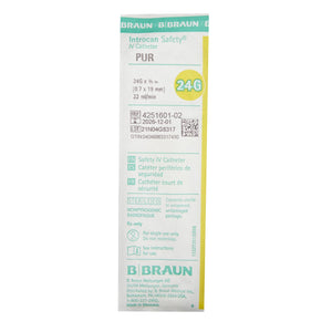 Peripheral IV Catheter Introcan Safety 24 Gauge 0.75 Inch Sliding Safety Needle 4251601-02-50