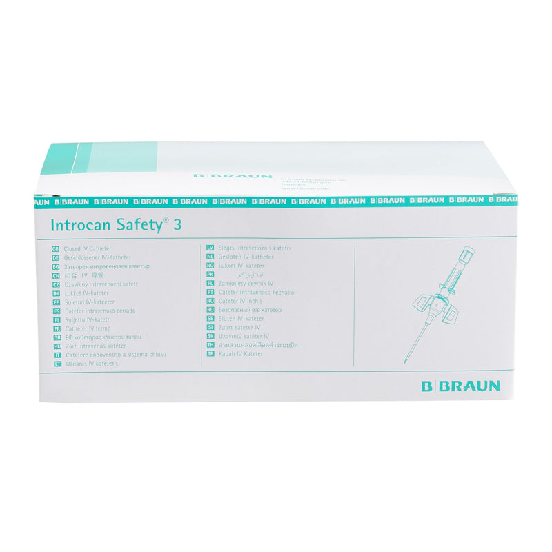 Closed IV Catheter Introcan Safety 3 24 Gauge 0.75 Inch Sliding Safety Needle 4251127-02-50