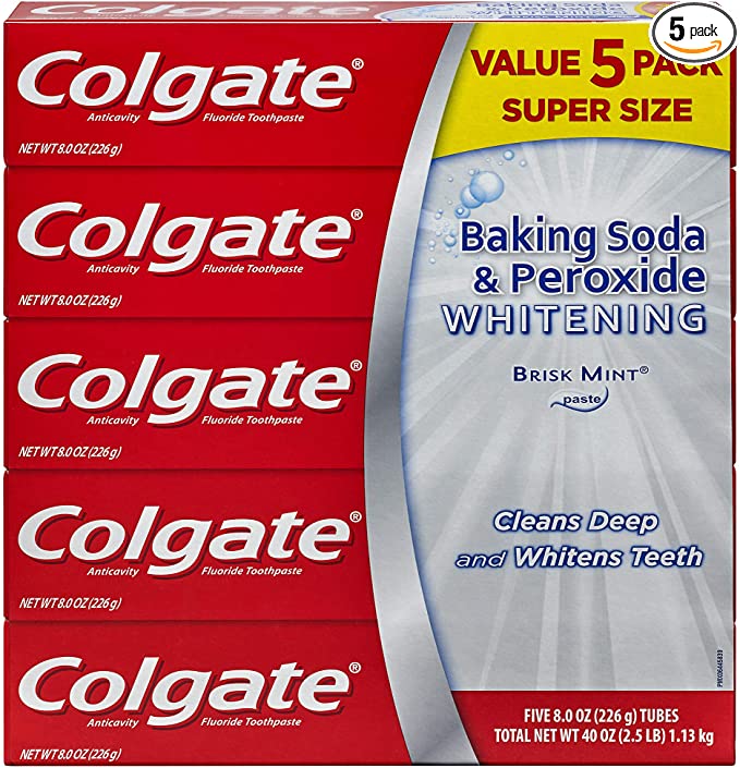 Colgate Baking Soda and Peroxide Whitening Toothpaste, 5 pk./8 oz. 63412