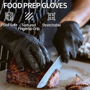 Medical Nitrile Exam Gloves, 5 mil black gloves NGPF 1046