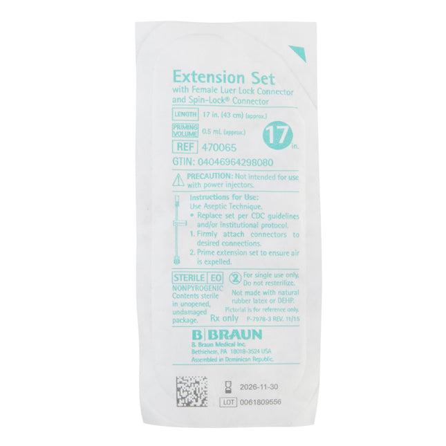 B. Braun Medical | IV Extension Set Caresite Small Bore 17 Inch Tubing | 470065-100