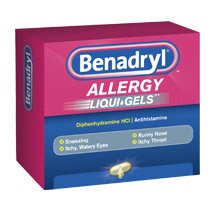 Allergy Relief Benadryl 25 mg Strength Capsule 24 per Box 00501200124