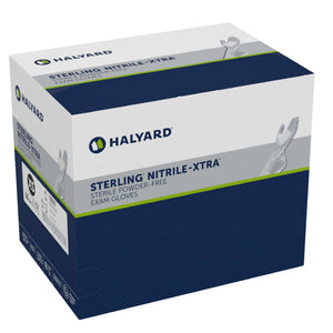 Exam Glove STERLING-XTRA® Sterile Pair Nitrile Extended Cuff Length Textured Fingertips Gray Not Rated 33022