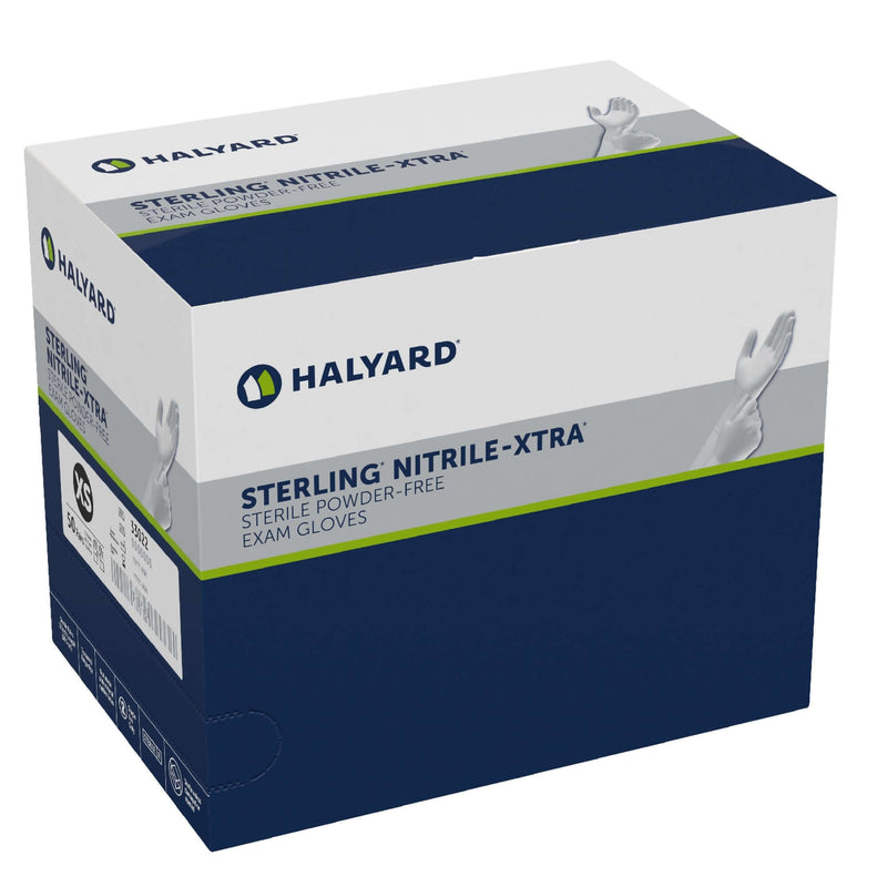 Exam Glove STERLING-XTRA® Sterile Pair Nitrile Extended Cuff Length Textured Fingertips Gray Not Rated 33022