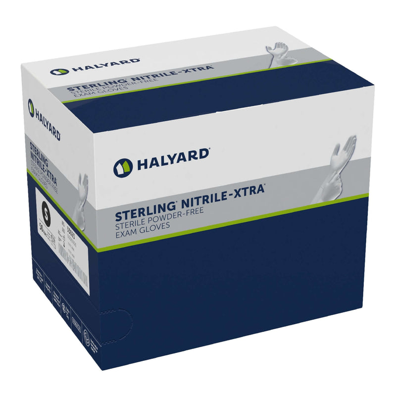 Exam Glove STERLING-XTRA® Sterile Pair Nitrile Extended Cuff Length Textured Fingertips Gray Not Rated 33023