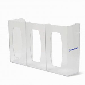 Glove Box Holder Triple with Dividers Horizontal or Vertical Mounted 3-Box Capacity Clear 4.25 X 10.13 X 17.06 Inch Plastic 36728