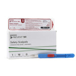 Safety Scalpel McKesson Prevent Stainless Steel / Plastic Sensory Grip Handle Sterile Disposable 1643-BX