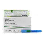 Safety Scalpel McKesson Prevent Stainless Steel / Plastic Sensory Grip Handle Sterile Disposable 1644-BX