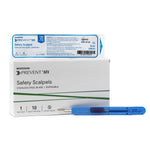 Safety Scalpel McKesson Prevent Stainless Steel / Plastic Sensory Grip Handle Sterile Disposable 1645-BX