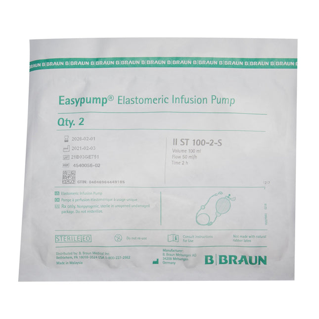 B. Braun Medical | Elastomeric Pump Easypump II Gravity Disposable 100 mL Capacity 100 mL Volume 50 mL / Hr. Flow Rate | 4540056-02-10