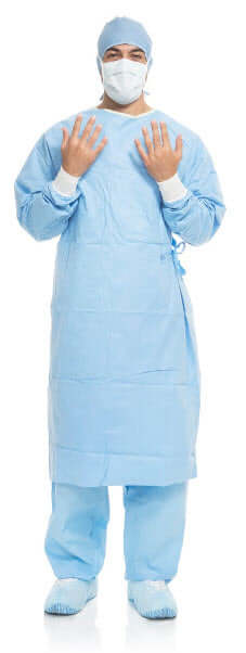 Surgical Gown Aero Blue Large Blue NonSterile AAMI Level 3 Disposable 41739NS