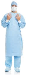 Surgical Gown Aero Blue Large Blue NonSterile AAMI Level 3 Disposable 41740NS