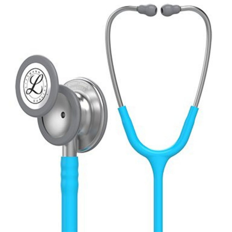 Stethoscope, Standard-Finish Chestpiece, Turquoise Tube, 27