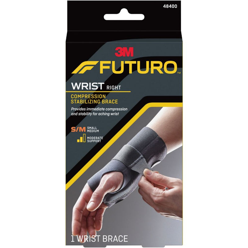 FUTURO Compression Stabilizing Wrist Brace, Right Hand,Small/ Medium 48400ENR-12