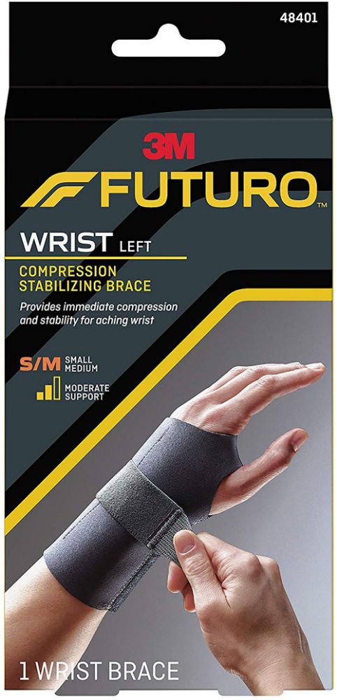 3M | FUTURO Compression Stabilizing Wrist Brace, Left Hand,Small/ Medium | 48401ENR-12