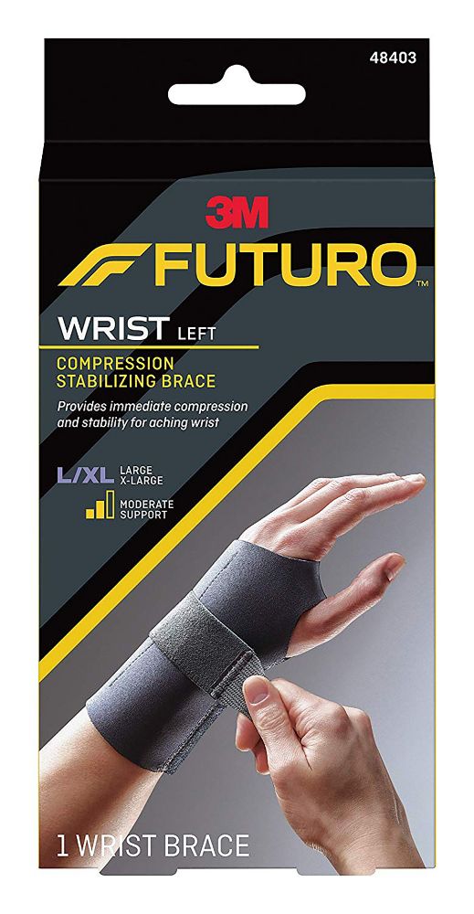 3M | FUTURO Compression Stabilizing Wrist Brace, Left Hand,Large/ X-Large | 48403ENR-12