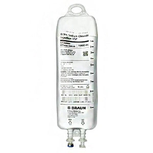 B. Braun Replacement Preparation Sodium Chloride, Preservative Free 0.9% IV Solution Flexible Bag 1,000 mL E8000-1