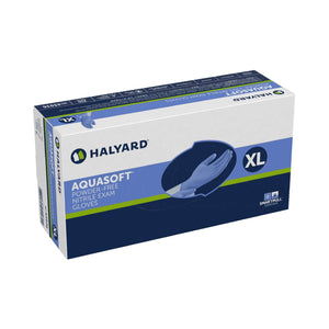 Aquasoft Nitrile Exam Glove NonSterile Cuff Length Textured Fingertips Blue Chemo Tested 43936-CS/2500