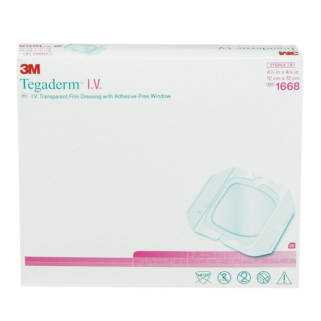 3M | IV Transparent Dressing with Adhesive-Film Window, 4.75" x 4.75" | 1668