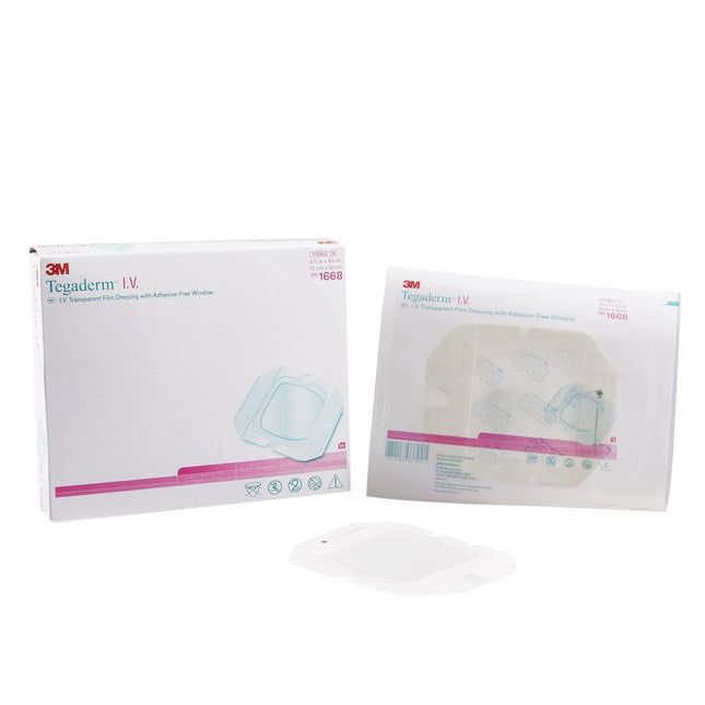 3M | IV Transparent Dressing with Adhesive-Film Window, 4.75" x 4.75" | 1668