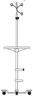 IV Stand Piggyback Hook Patient Pal 4-Leg, Heavy-Duty Casters, Oxygen Cylinder Platform N7515