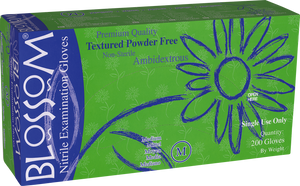 Blossom White Nitrile Powder Free Textured Exam Gloves BM 48585-N-PF