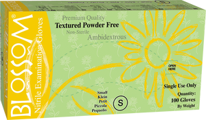 Blossom Avocado Green Nitrile Powder Free Textured Exam Gloves BM 49485-N-PF