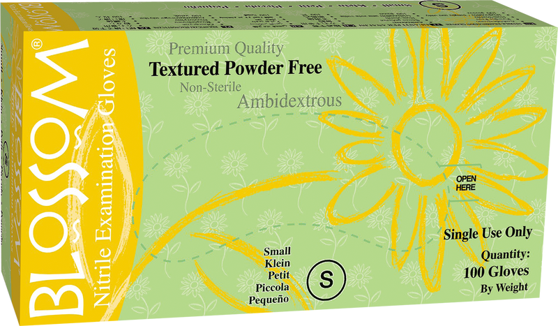 Blossom Avocado Green Nitrile Powder Free Textured Exam Gloves BM 49485-N-PF