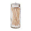 Tech-Med Sundry Jar Glass Clear 3 X 7 Inch, Stainless Steel Lid