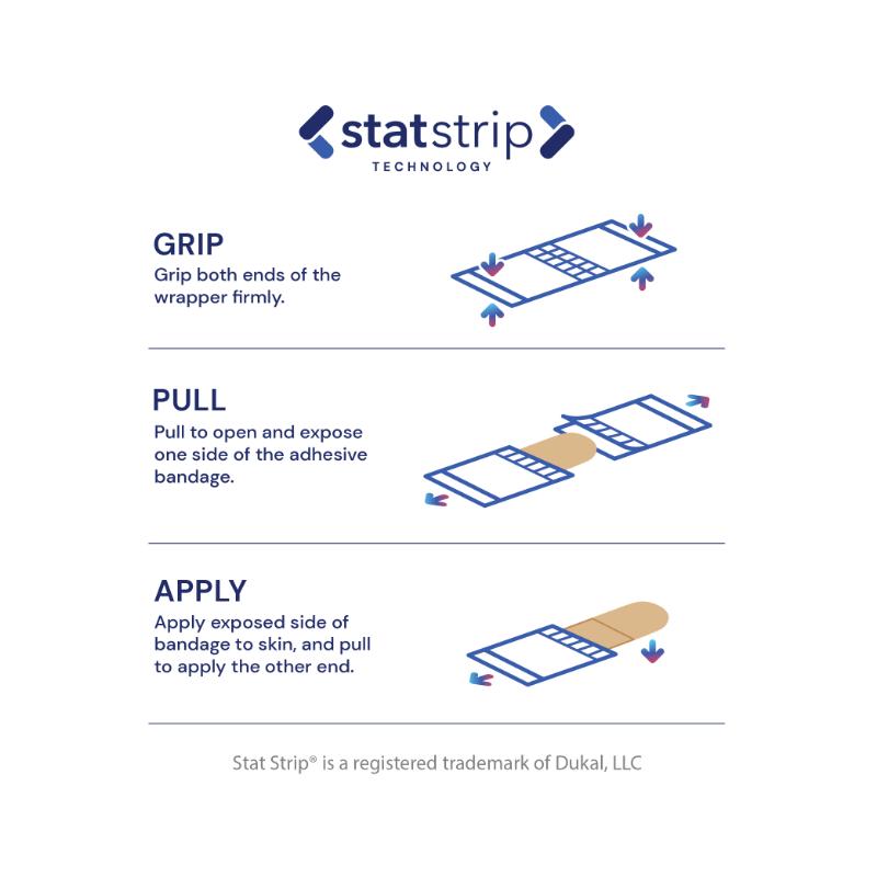Dukal | Flexible Fabric Stat Strip® Adhesive Bandages 3/4 x 3 | FLEXS34B