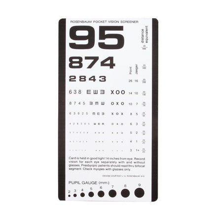 Plastic Pocket Eye Test Chart