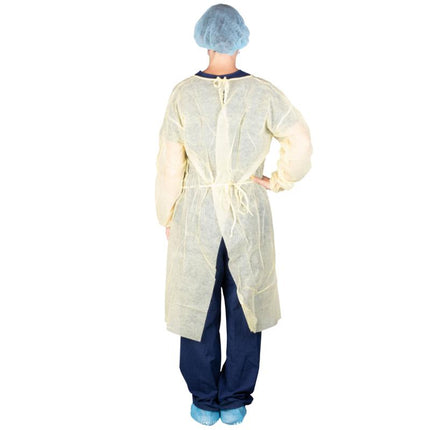 Poly Coated Isolation Gown, Yellow