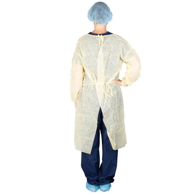 Dukal | Poly Coated Isolation Gown, Yellow | 303