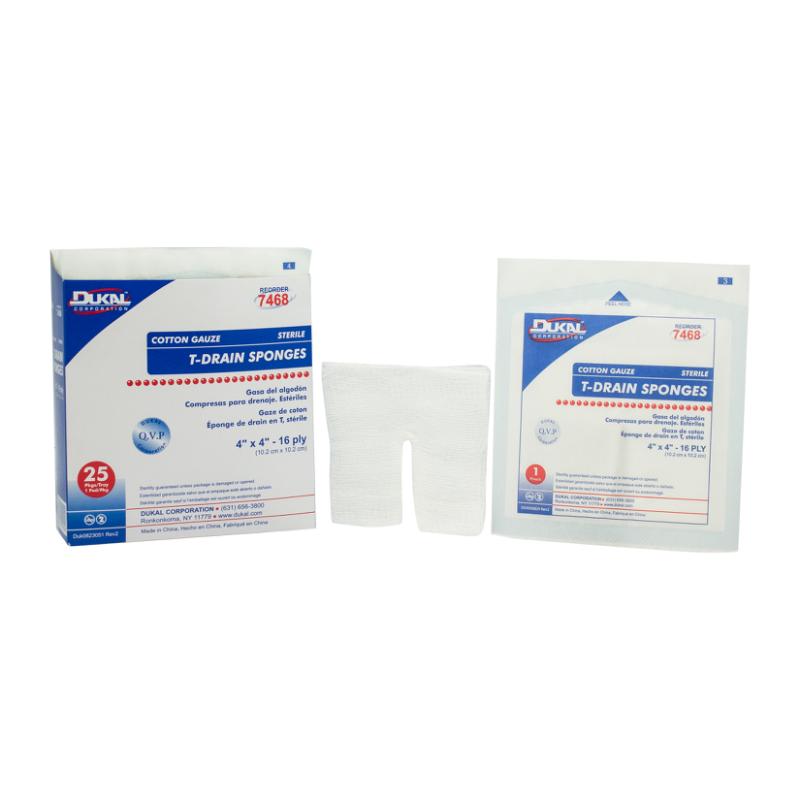 Dukal | Sterile Non-Woven T-Drain Sponges 4