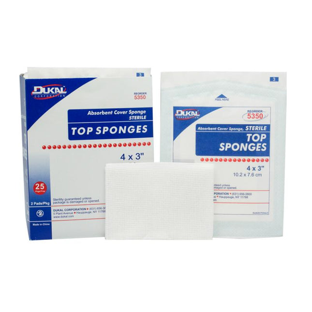 Dukal | Sterile Top Sponges 4" x 3" | 5350-D